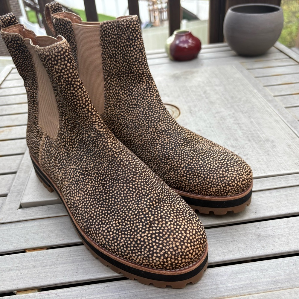 Madewell Ivy Chelsea Spotted Calf Hair Boots